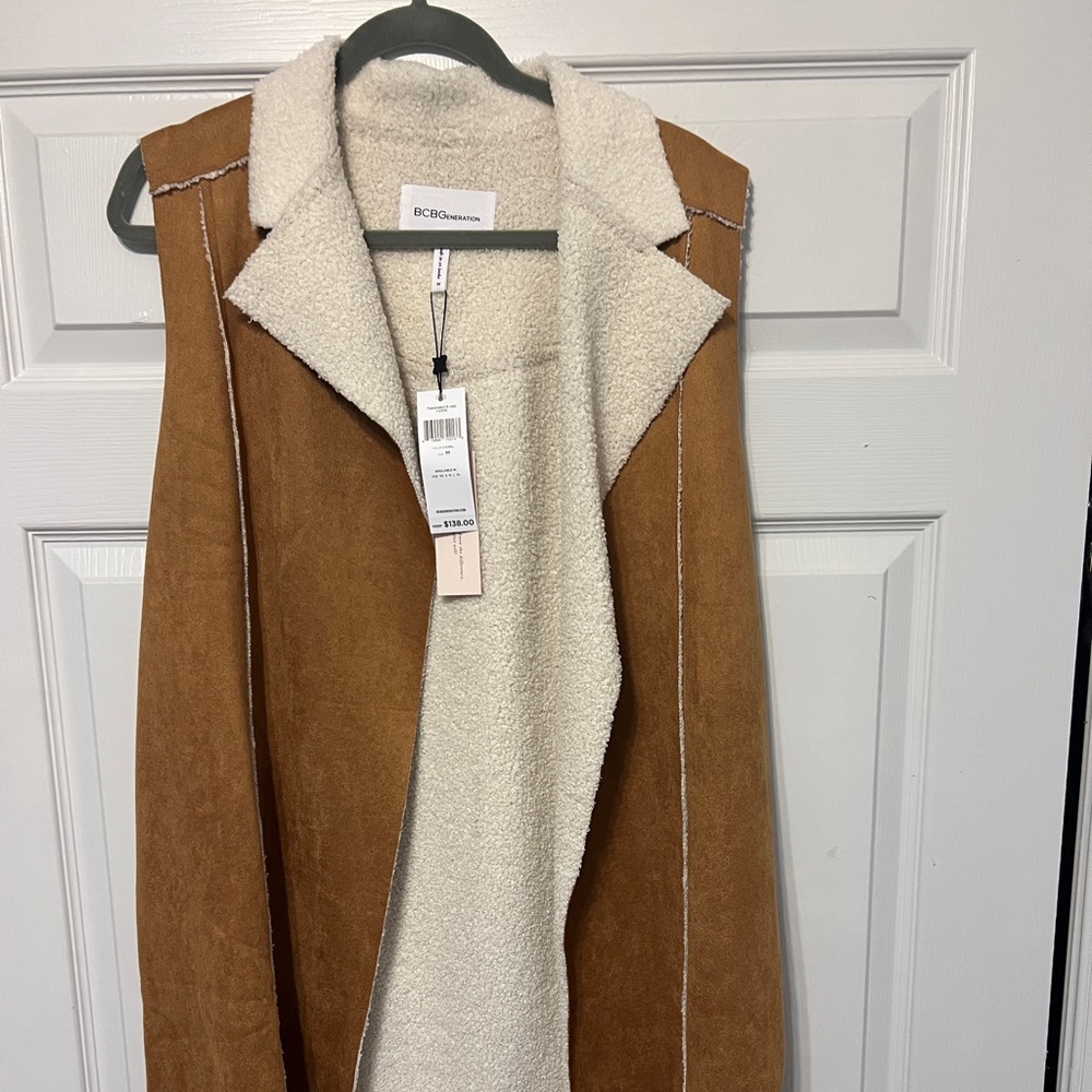 NWT BCBG Sherling Lined Vest